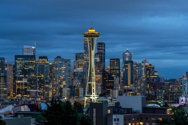 Seattle skyline, view from the Gas Works Park, Seattle. WA.