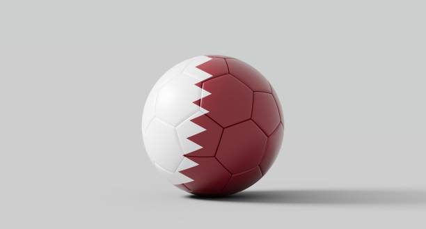 Qatar World Cup Soccer Football Flag Championship Qatar World Cup Soccer Football Flag qatar flag stock pictures, royalty-free photos & images