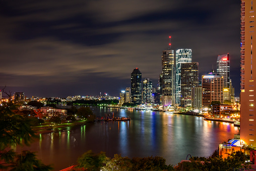 Brisbane River looking towards Southbank at night