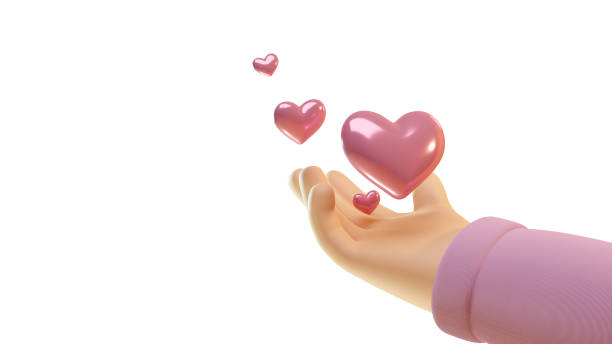 istock 3d illustration cartoon hand gesture with love symbol 1407431527