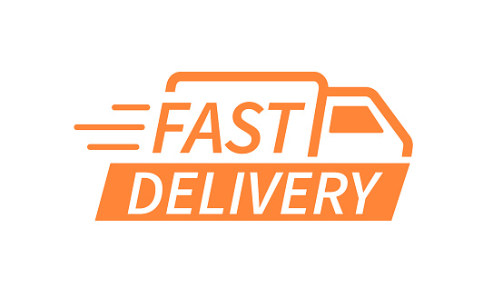 Fast delivery truck icon set. Fast shipping. Design for website and mobile apps. Online shopping concept. Vector illustration.