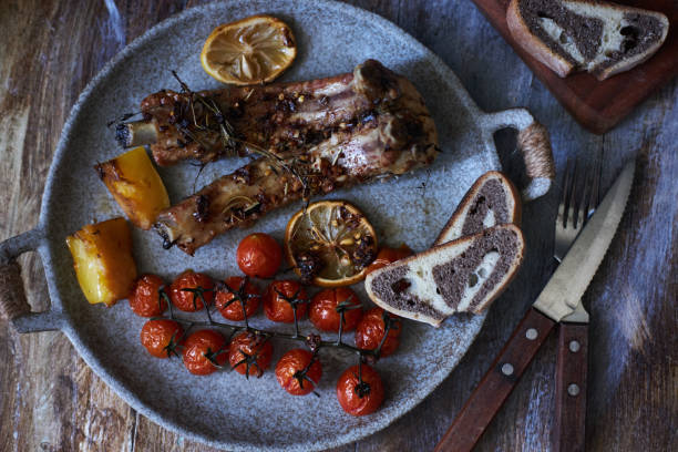 yummy roasted ribs and tomatoes