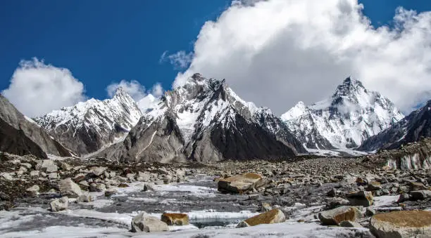 The Baltoro Glacier, at 63 km in length, is one of the longest glaciers outside the polar regions situated in the Gilgit-Baltistan region of Pakistan