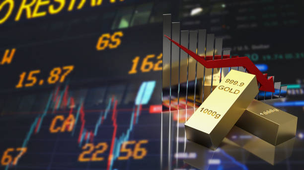 istock The gold bar and chat arrow down on business background  3d rendering 1407445887