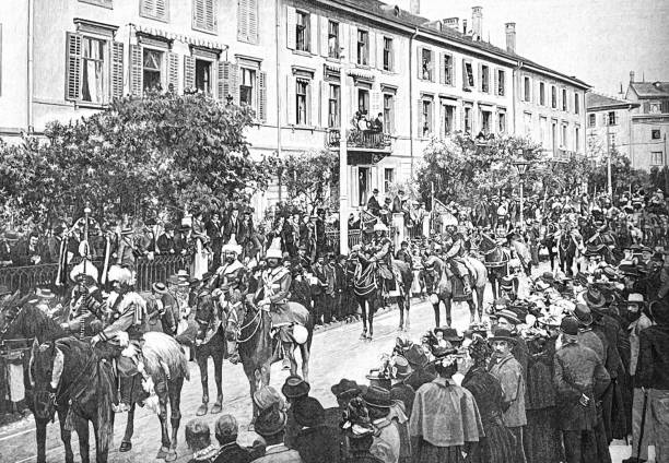 istock Cultural and historical parade in St. Gallen 1407447268