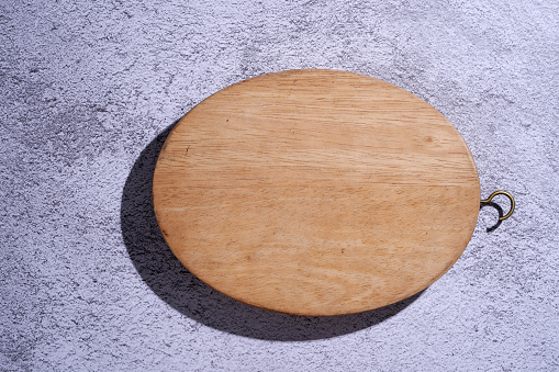 top view of oval shape cutting board