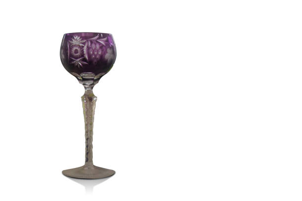 istock front view beautiful purple crystal glass on white background, object, decor, modern, copy space 1407452513