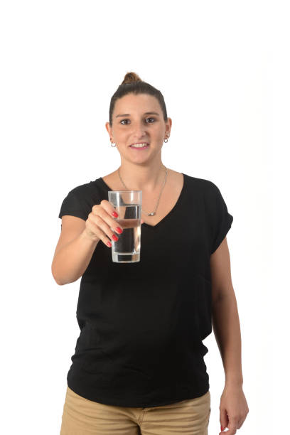 istock woman holding on white background 1407453760