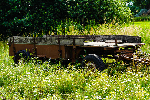 forgotten old trailer in the old country near Hamburg
