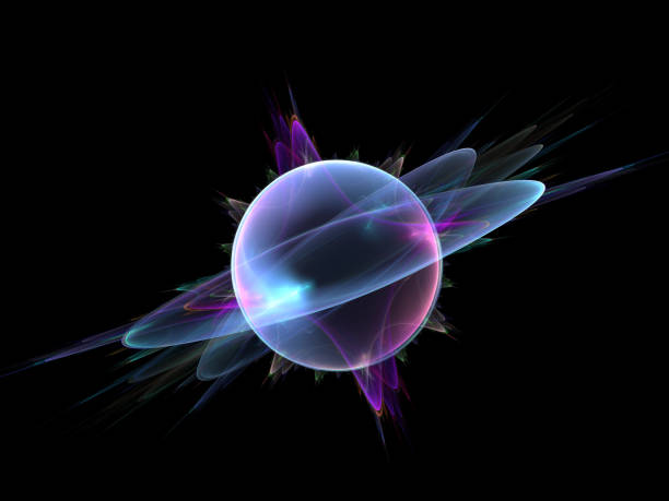 istock Abstract futuristic composition on a black background 1407461726