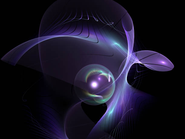 istock Abstract futuristic composition on a black background 1407461767
