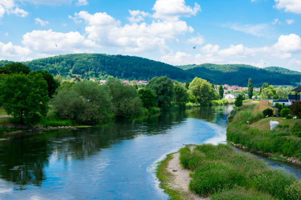 River Werra in Witzenhausen Germany. natural landscape.