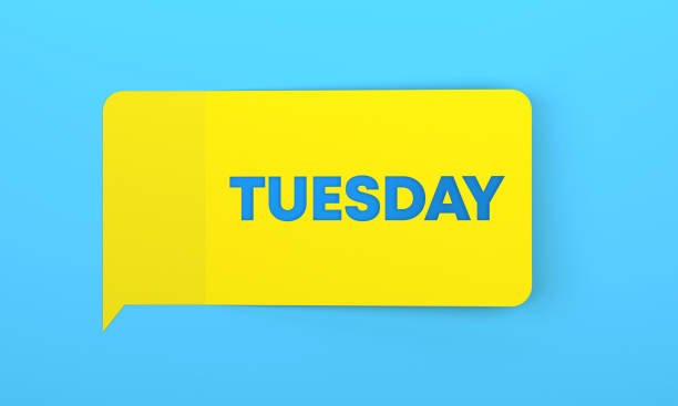 istock Tuesday Written Yellow Adhesive Note On Blue Background 1407469712