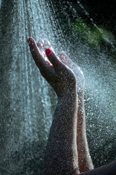istock Woman showering outdoor 1407471487