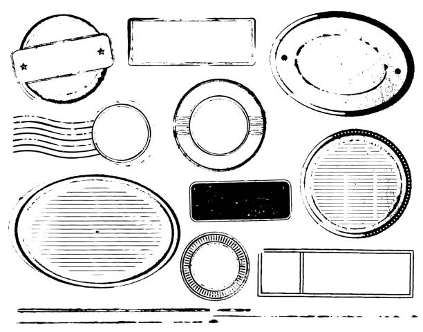빈 고무 스탬프 세트 - v1 - stamps postage stock illustrations