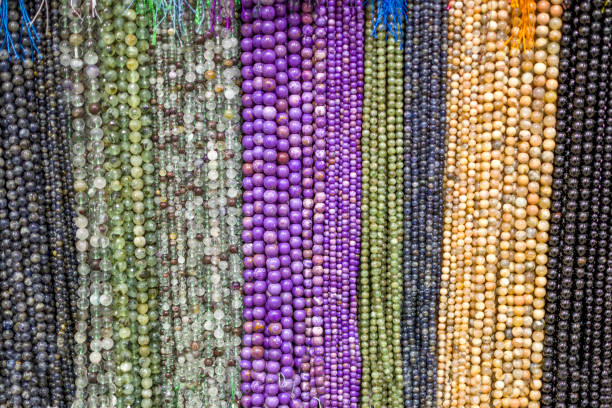Mix of colorful polished gemstones