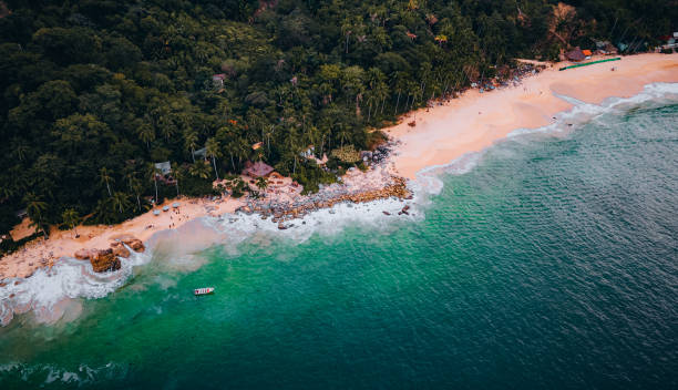 istock Aerial view of  Caballo Beach, Mexico. 1407476523