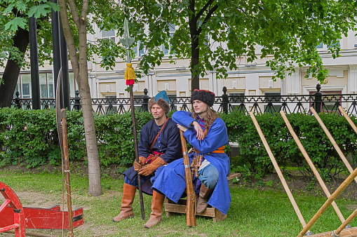 Moscow, Russia - June 11, 2022: Historic reenactment - Strelitz. Traditional Moscow festival \