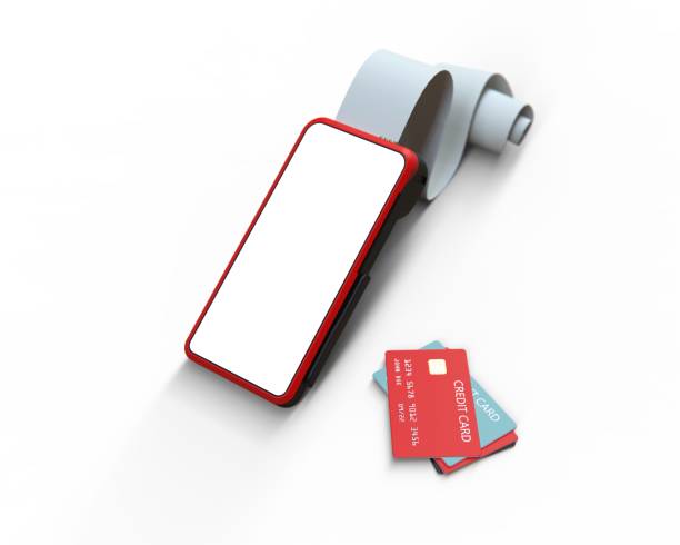 istock Mobile payment terminal mockup - stock illustration 1407488821