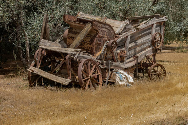Italian wrecked combine harvester of late XIX century