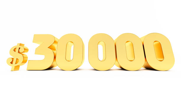 istock gold thirty thousand dollars isolated on white background, 30000 dollars, 1407493411