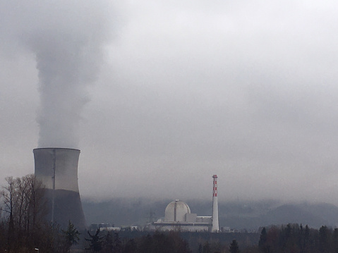 Nuclear power plant in gray mood