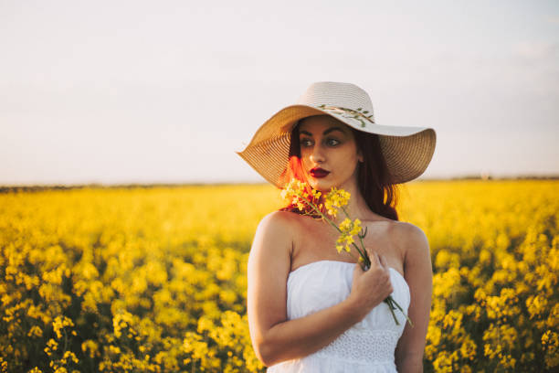 Free Stock Photo of Woman With Long Hair Wearing a Yellow Hat ...