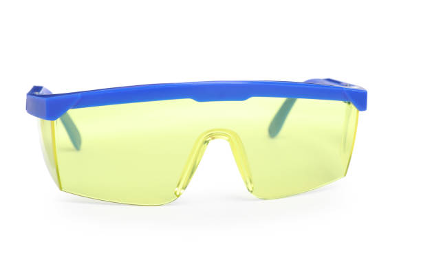 istock Protective goggles isolated on white. Safety equipment 1407502848