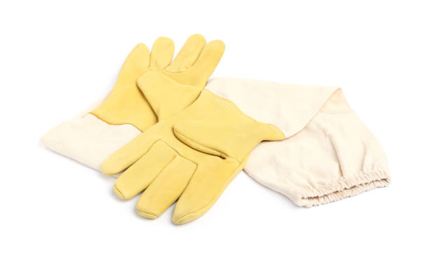 istock Protective gloves on white background. Safety equipment 1407502852