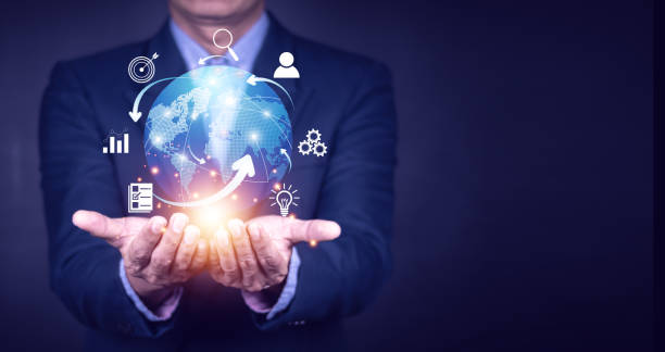 istock Businessman using mobile smart phone. Business global internet connection application technology and digital marketing, Financial and banking, Digital link tech, big data. 1407509595