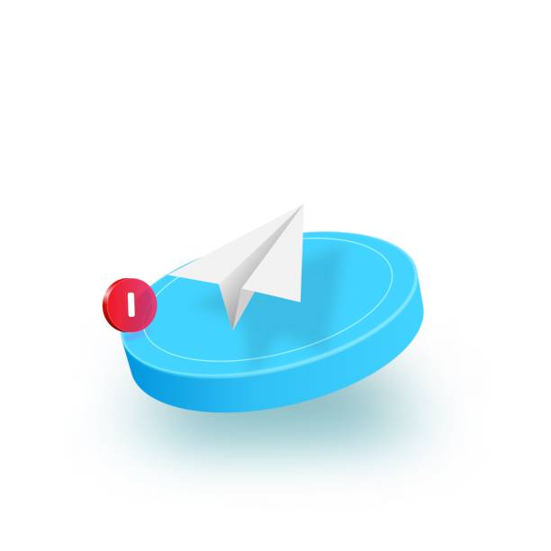 istock 3d Paper plane icon isolated on white background. Paper airplane icon. Blue square button. 1407511480