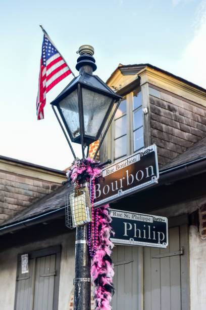 New Orleans, USA - January 31, 2014: Andrew Jackson Hotel's facade seen in one of the streets in New Orleans' French Quarters in Louisiana, USA.