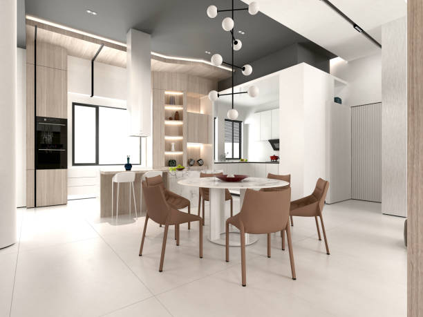 istock 3d render of apartment interior  living and dining room 1407514932