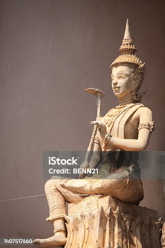 istock Buddha statue, Buddha images and deities close-up, sacred objects, gods, Thai arts, ancient Buddhist art, Buddha made by gold, bronze, silver, photo group and portraits of Buddha 1407517660