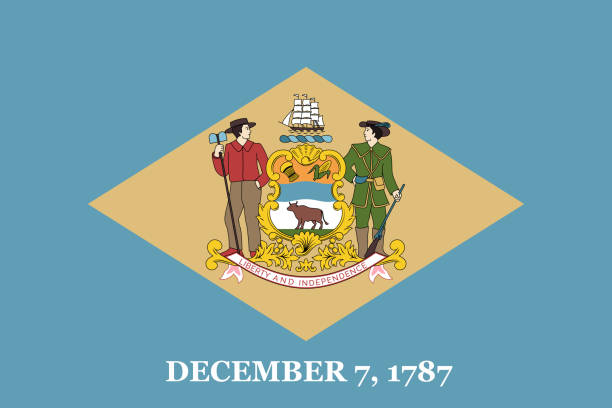 istock Flag of Delaware, symbol of US federal state 1407521927
