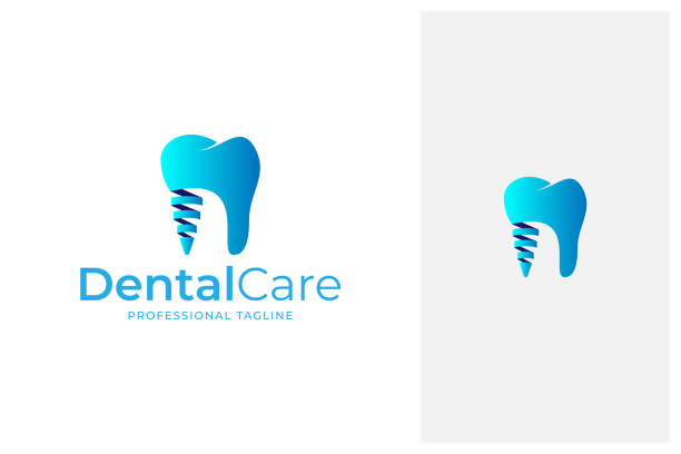 modern dental care logo design vector modern dental care logo design vector dentist logos stock illustrations