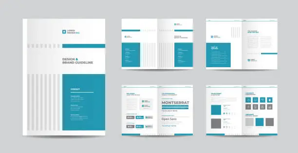 Vector illustration of Brand Guideline Design or Company theme and art direction guide or Identity color sheet