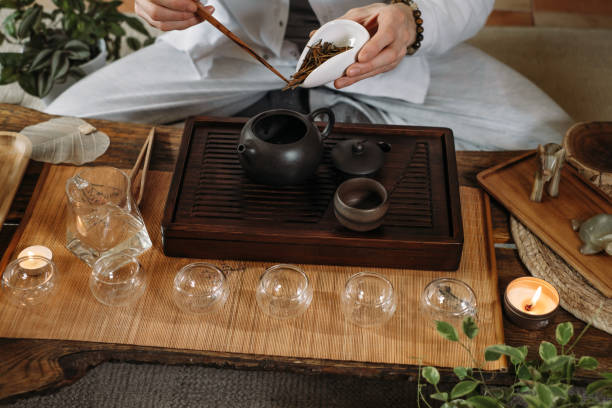 istock Beautiful traditional chinese tea ceremony Gun Fu Cha 1407526654