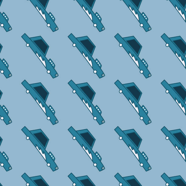 istock Hand drawn sportcar seamless pattern in doodle style. Transport wallpaper. 1407527507