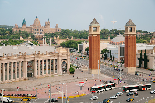 Plaza de España in Barcelona as seen from above