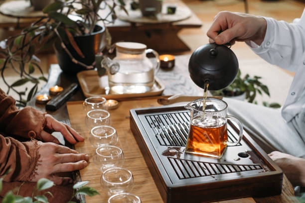 istock Beautiful chinese tea ceremony with candle and decoration 1407527705