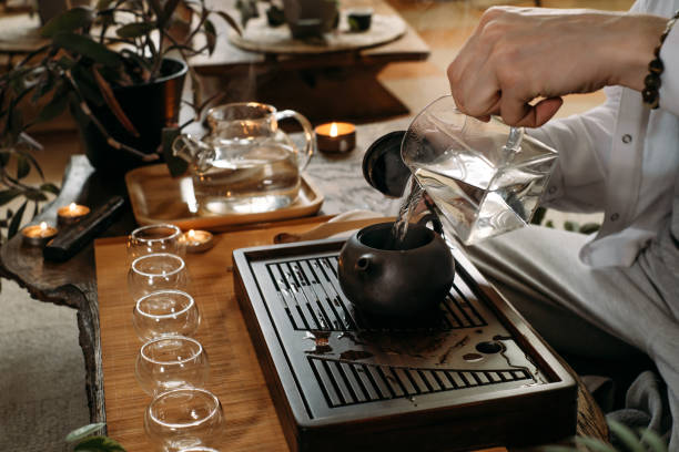 istock Beautiful chinese tea ceremony with candle and decoration 1407527792