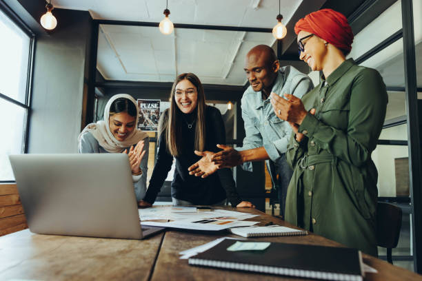 istock Successful designers applauding during an online meeting 1407528900