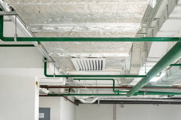 istock Pipes, ventilation and air conditioning in the underground garage. 1407531866