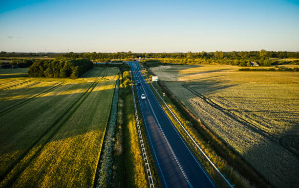 Road in agricultural landscape