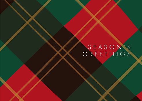 Winter Holiday Greeting Card with Stripes.