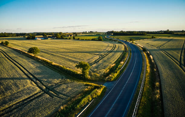 istock Road in agricultural landscape 1407532525