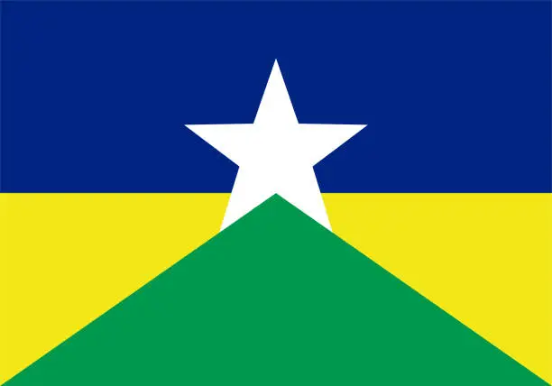 Vector illustration of Flag of Rondonia state (Federative Republic of Brazil, Rondônia)
