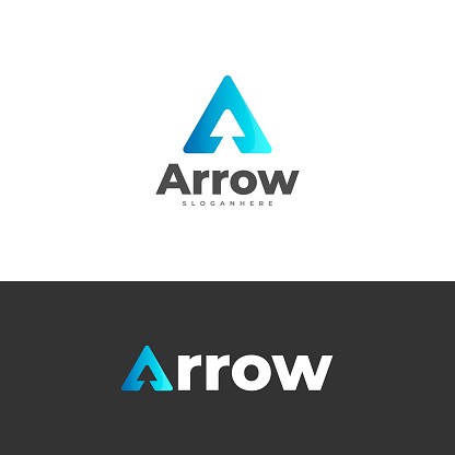 modern letter a and arrow logo design