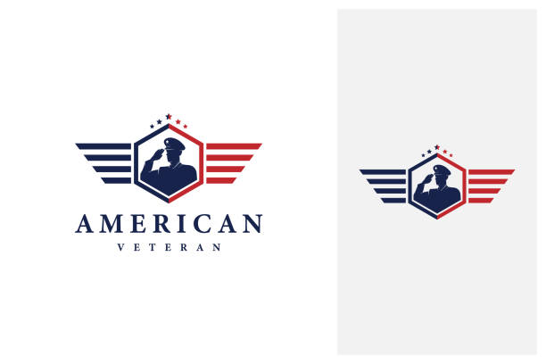 amerykański weteran tarczy patriotyczny symbol narodowy symbol projekt wektor - vet stock illustrations